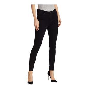 7 For All Mankind Women's Mid-Rise Skinny Pants Black Size 28 EUC
